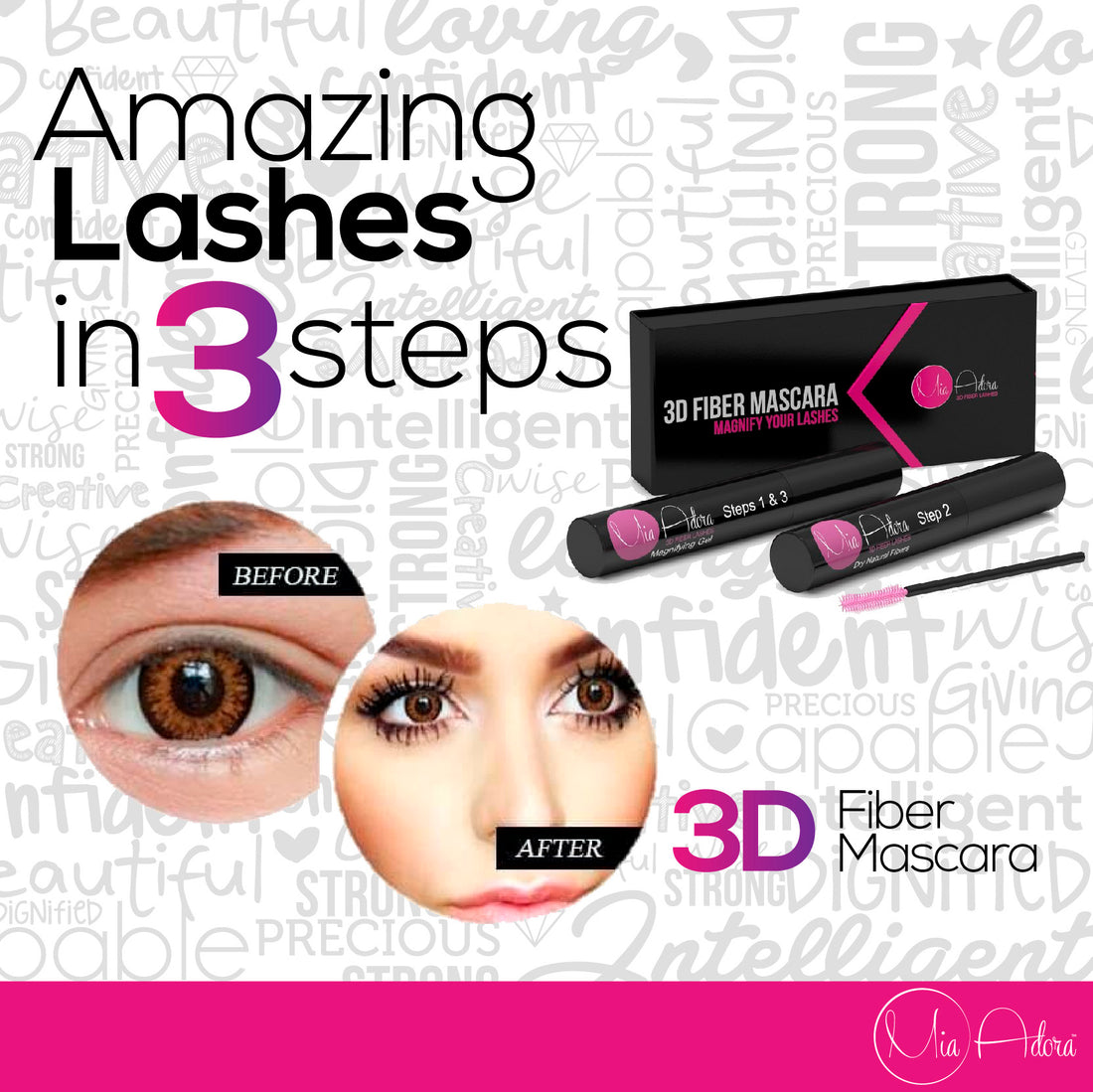 Mia Adora’s 3D Fiber Lash Mascara has been crowned as the best mascara on Amazon. Try out this dry fiber mascara and avail of the free shipping offered to all US address.