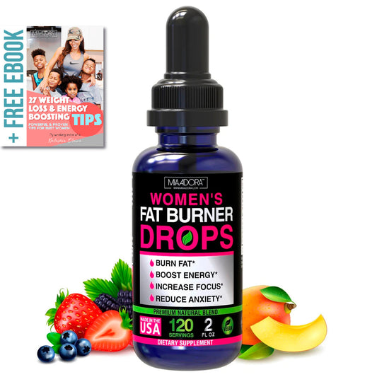 Premium Natural Fat Burner & Energy Drops for Women with Adaptogens-