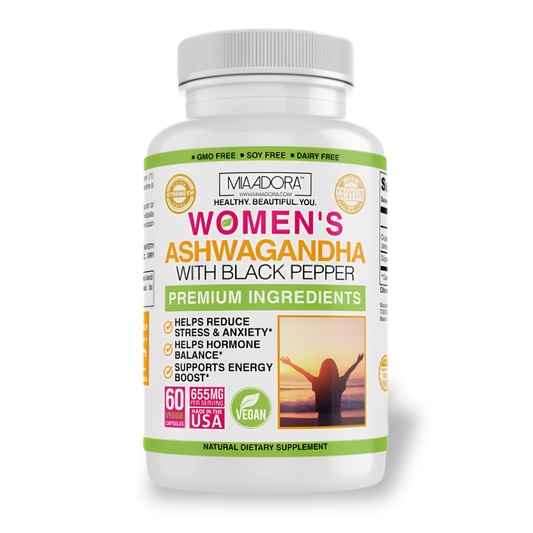 Ashwagandha Premium with Organic Black Pepper – Natural Stress, Cortisol & Hormonal Support for Women
