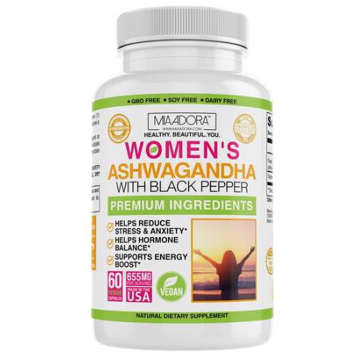 Ashwagandha Premium with Organic Black Pepper – Natural Stress, Cortisol & Hormonal Support for Women